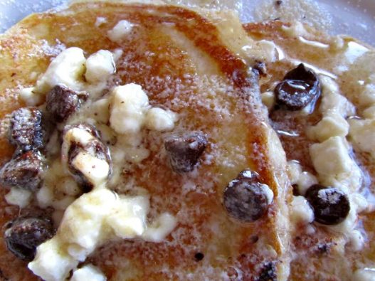Chocolate Chip Pancakes Brown Butter and Feta