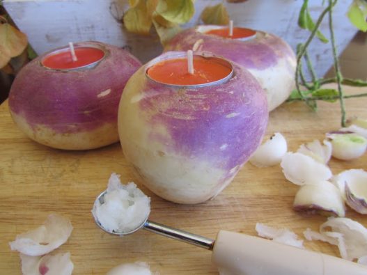 DIY Rutabaga Votive Candles