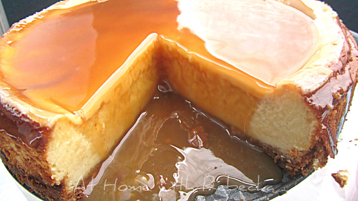 New York Cheesecake with Caramel Sauce