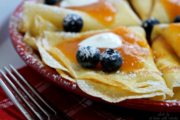 French Crepes with Persimmon Butter