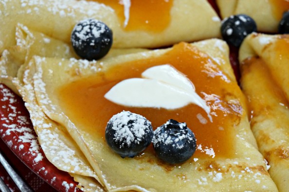 crepes with persimmon butter