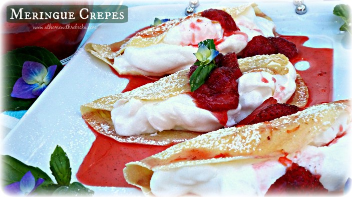 Meringue Crepes with Strawberries Foster/Flambe