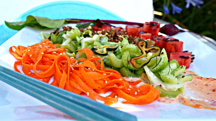 Celery Salad with Spiced Pork