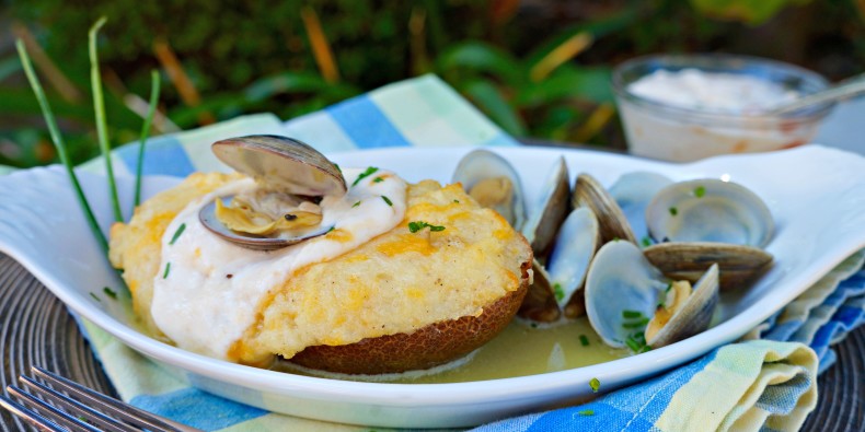 Twice-Baked Clam Baked Potato