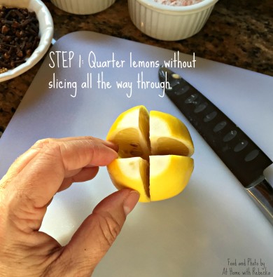Step 1 in making preserved Meyer lemons