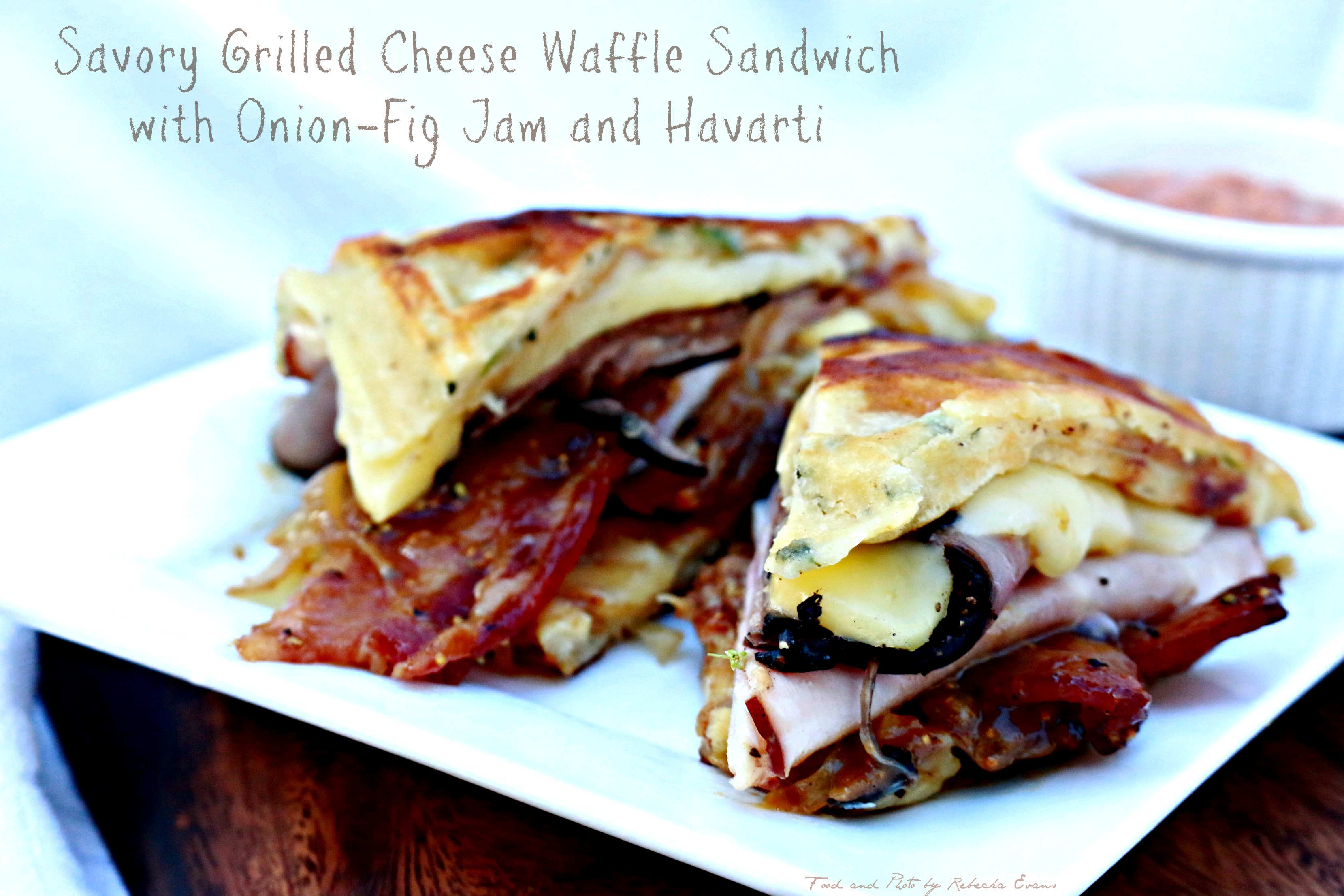 Savory Waffle Grilled Cheese with Fig Jam