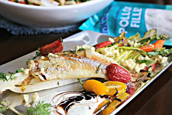 Alaskan pollock fillets with grilled romaine salad is a delicious, healthy, and easy grilled fish dinner. The perfect summer grilling recipe!