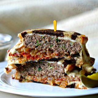 Aussie Grass-Fed Beef and Lamb Patty Melt with Mushroom and Bacon Gravy
