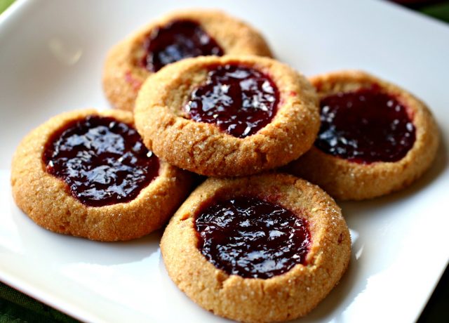 Peanut Butter Jelly Thumbprint Cookie