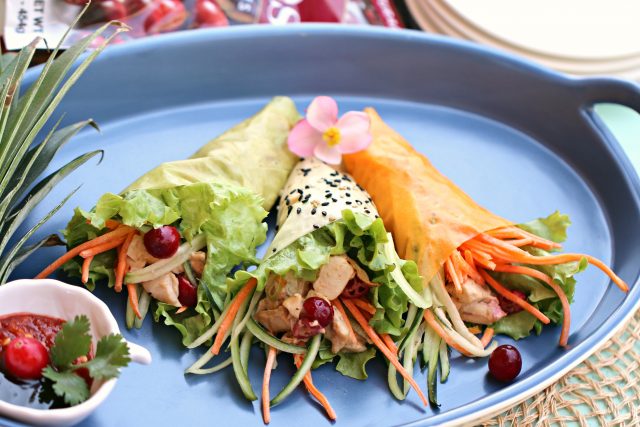 Cranberry Chicken Salad Soy Wrapper HandRolls