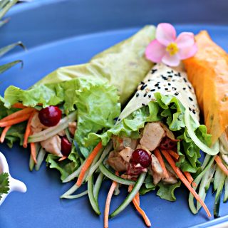 cranberry chicken hand rolls