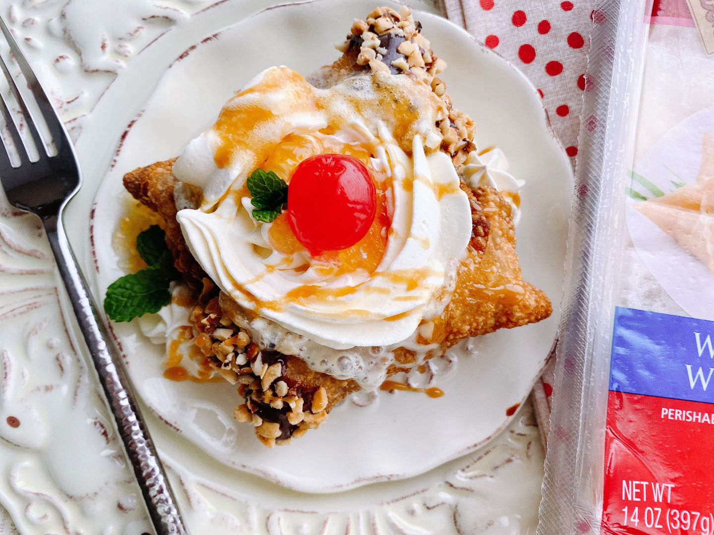 Banana Split Egg Rolls