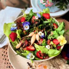 Fresh Garden Salad with Hot Bacon Dressing