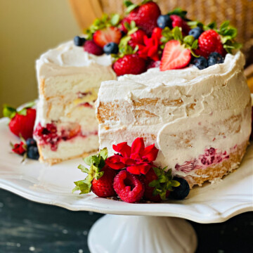 Strawberry Angel Food Cake