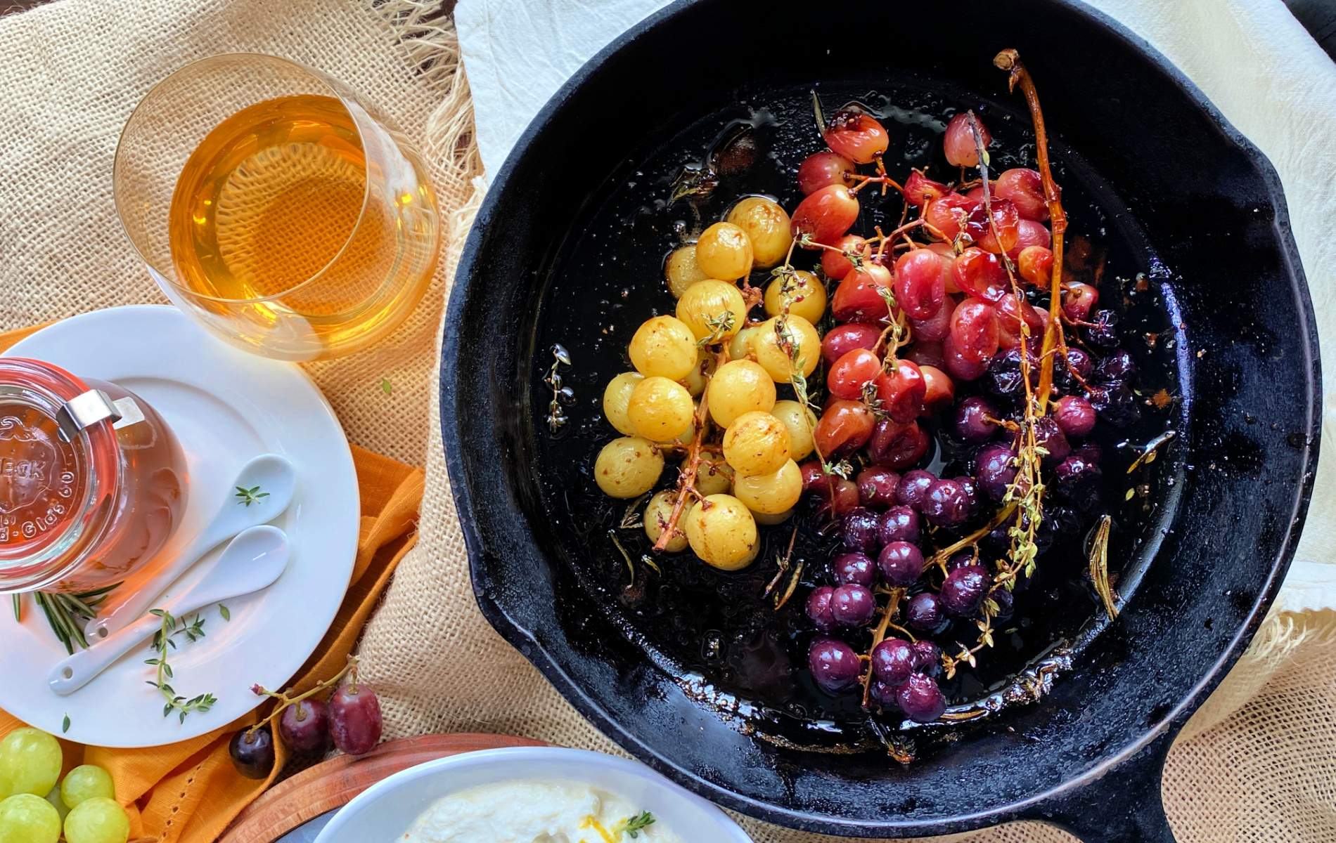 Roasted Grape Crostini Appetizer