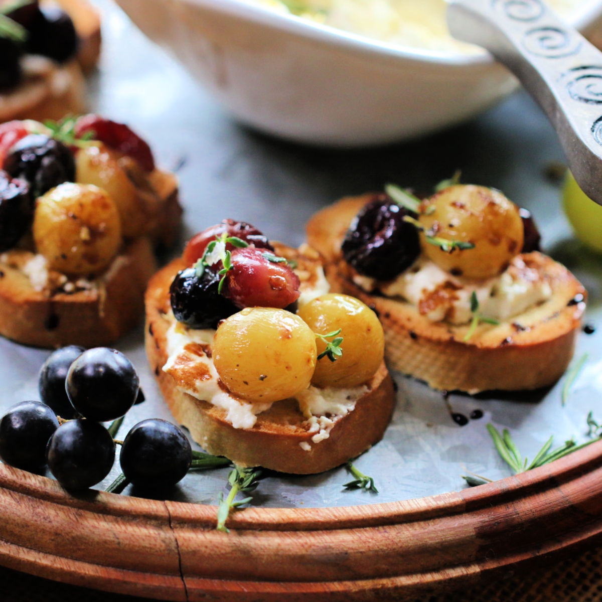 Homemade Ricotta w Roasted Grapes