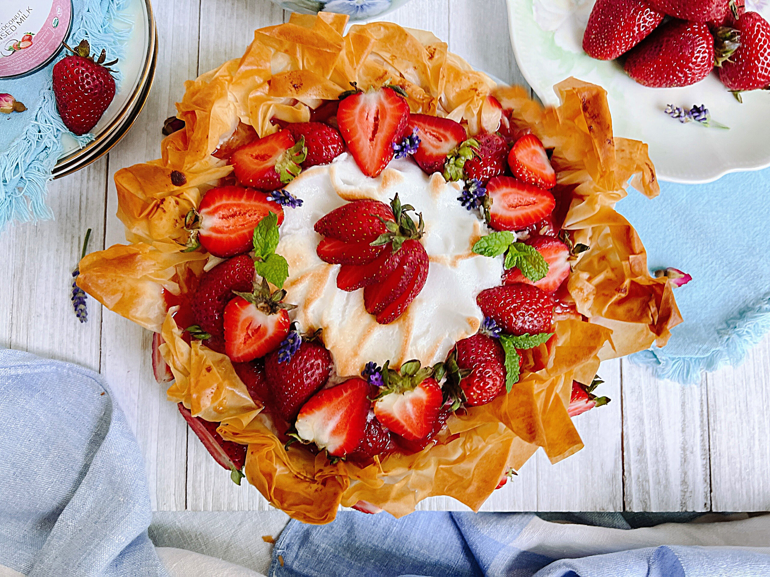 Strawberry Creme Crinkle Cake